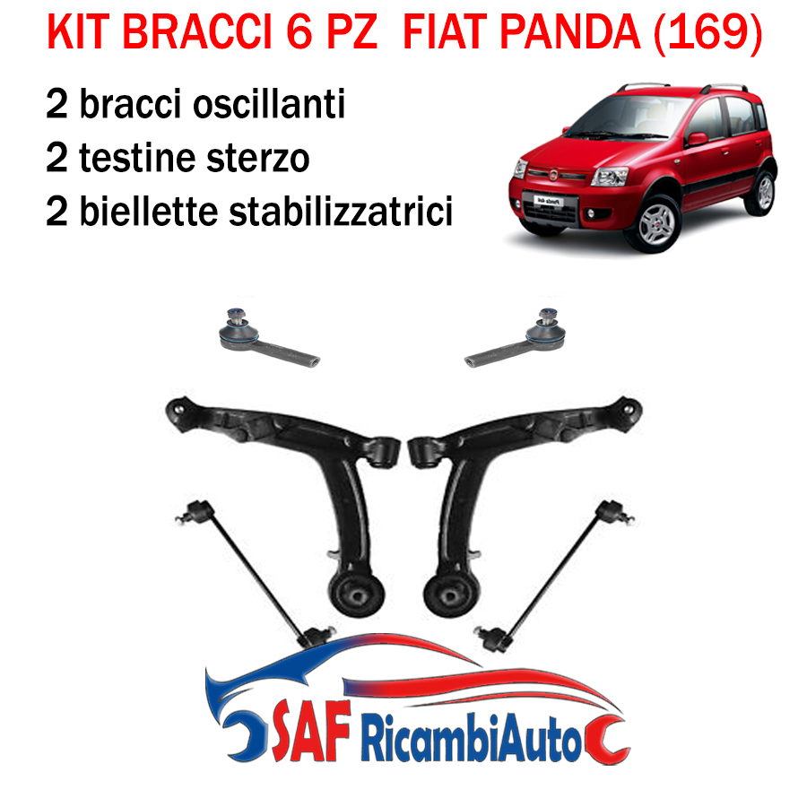 KIT 2 BRACCI OSCILLANTI ANTERIORI CON COPPIA BIELLETTE E TESTINE FIAT