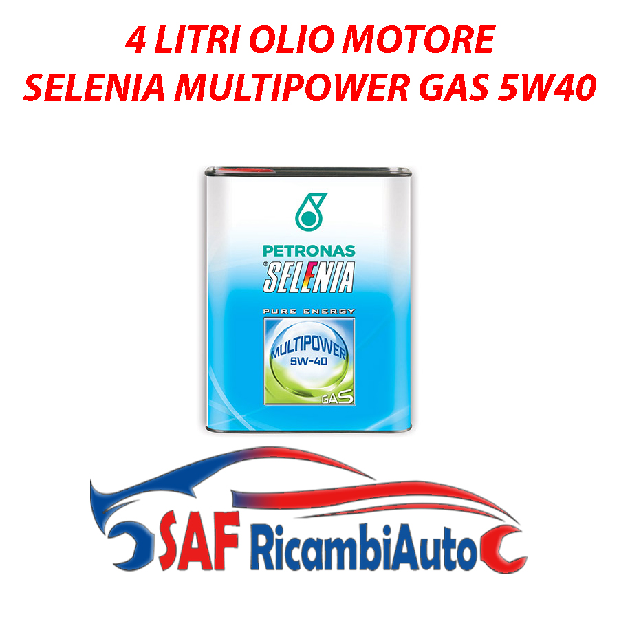 4 LT LITRI OLIO MOTORE SELENIA MULTIPOWER 5W40 5W-40 GAS METANO  LUBRIFICANTE